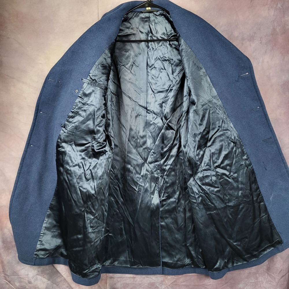 VINTAGE 1951 Wearbest Coat Co Wool Overcoat Blue 85 28oz USAF Size 35S MENS SMAL - Picture 10 of 16
